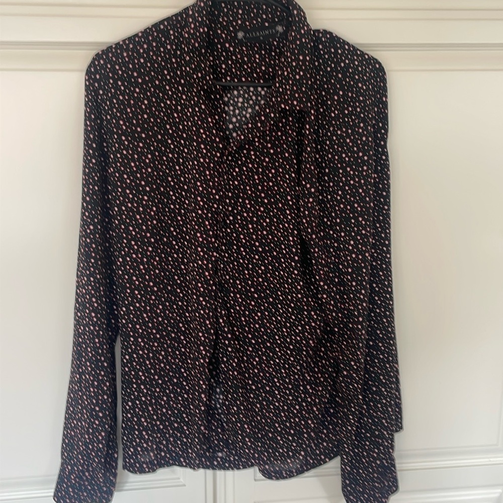 Men’s all saints long sleeve button shirt star print